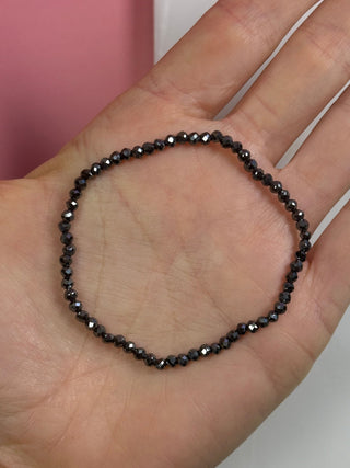 HEMATITE FACET STRETCH BRACELET Bracelet The Crystal Avenues 