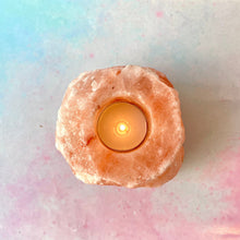 Load image into Gallery viewer, HIMALAYA SALT T-LIGHT HOLDER tumble stone The Crystal Avenues 
