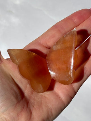 HONEY CALCITE BUTTERFLY (1) The Crystal Avenues 