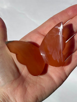HONEY CALCITE BUTTERFLY (2) The Crystal Avenues 