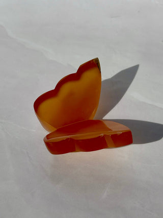 HONEY CALCITE BUTTERFLY (2) The Crystal Avenues 