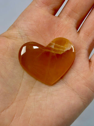 HONEY CALCITE HEART (1) Palmstone The Crystal Avenues 