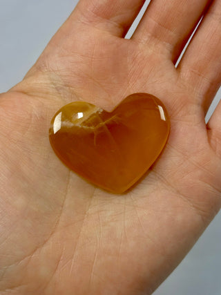 HONEY CALCITE HEART (1) Palmstone The Crystal Avenues 