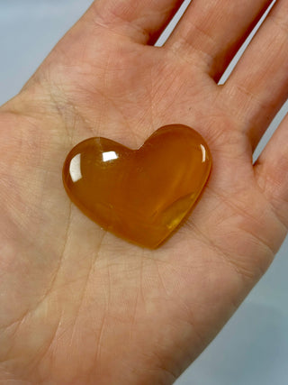 HONEY CALCITE HEART (2) Palmstone The Crystal Avenues 