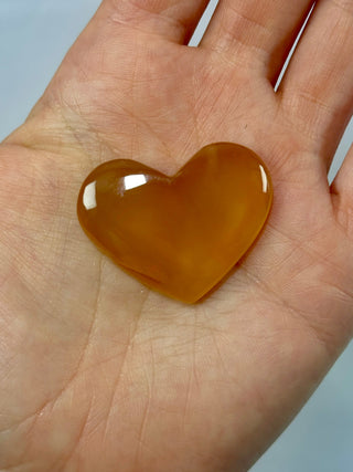 HONEY CALCITE HEART (2) Palmstone The Crystal Avenues 