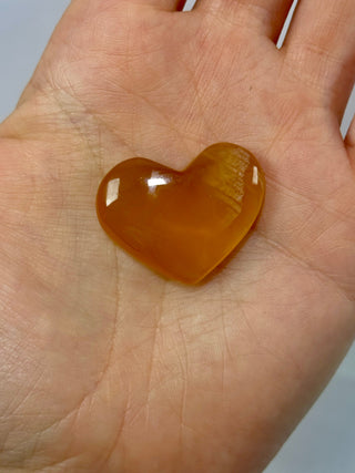 HONEY CALCITE HEART (3) Palmstone The Crystal Avenues 