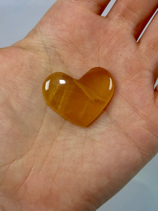 HONEY CALCITE HEART (4) Palmstone The Crystal Avenues 