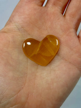 HONEY CALCITE HEART (4) Palmstone The Crystal Avenues 