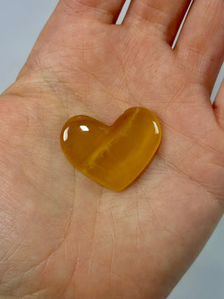 HONEY CALCITE HEART (6) Palmstone The Crystal Avenues 