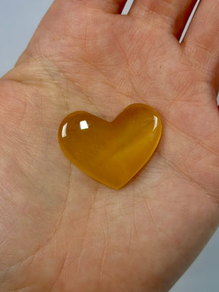 HONEY CALCITE HEART (7) Palmstone The Crystal Avenues 