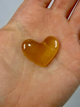 HONEY CALCITE HEART (8) Palmstone The Crystal Avenues 