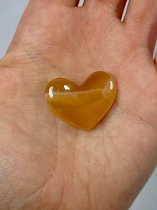 HONEY CALCITE HEART (9) Palmstone The Crystal Avenues 