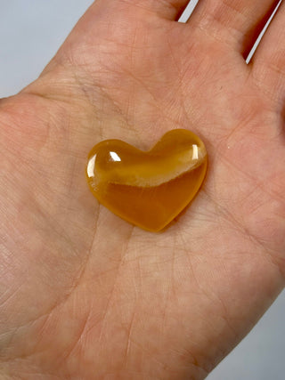 HONEY CALCITE HEART (9) Palmstone The Crystal Avenues 