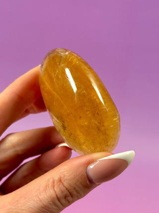 HONEY OPTICAL CALCITE PALM STONE (3) Palmstone The Crystal Avenues 