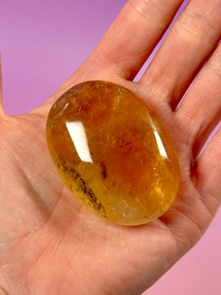 HONEY OPTICAL CALCITE PALM STONE (3) Palmstone The Crystal Avenues 