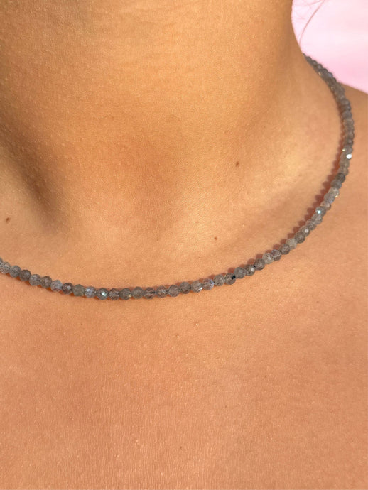 LABRADORITE FACET CHOKER NECKLACE Necklace The Crystal Avenues 