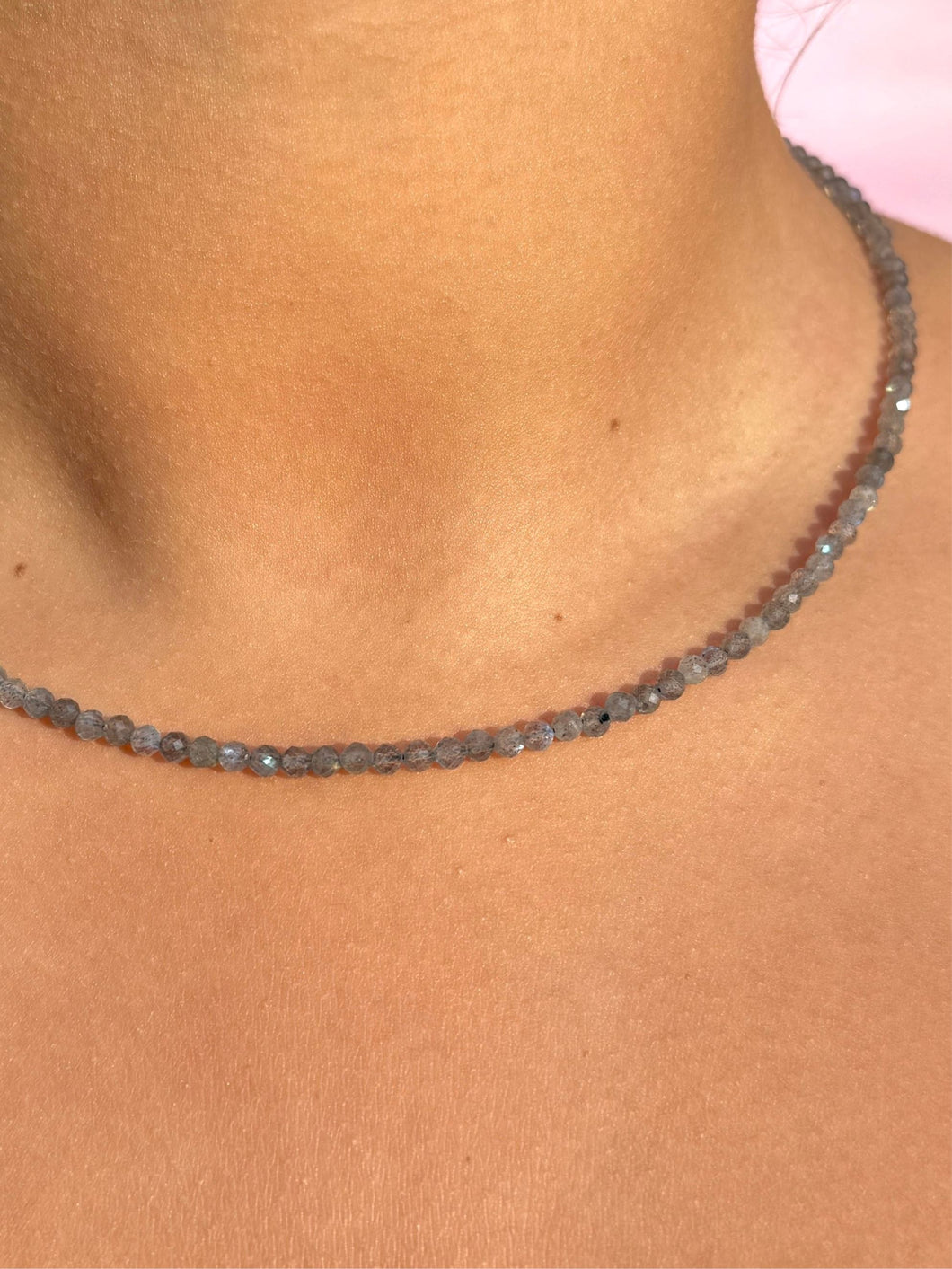 LABRADORITE FACET CHOKER NECKLACE Necklace The Crystal Avenues 