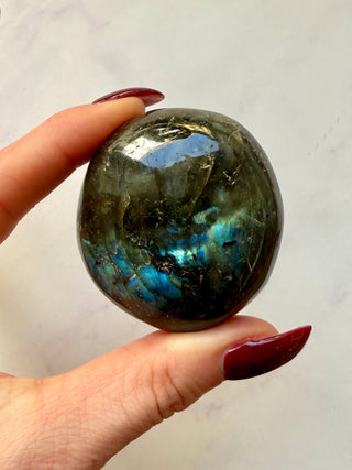 LABRADORITE PALM STONE (4) tumble stone The Crystal Avenues 