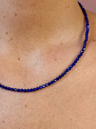 LAPIS LAZULI FACET CHOKER NECKLACE Necklace The Crystal Avenues 