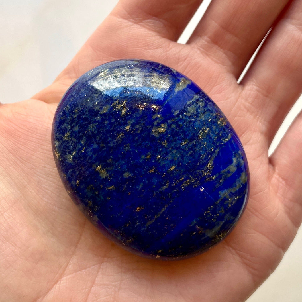 LAPIS LAZULI PALM STONE (1) tumble stone The Crystal Avenues 