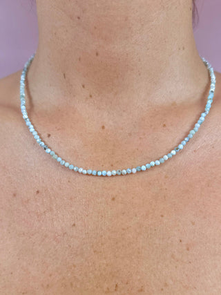 LARIMAR FACET CHOKER NECKLACE Necklace The Crystal Avenues 