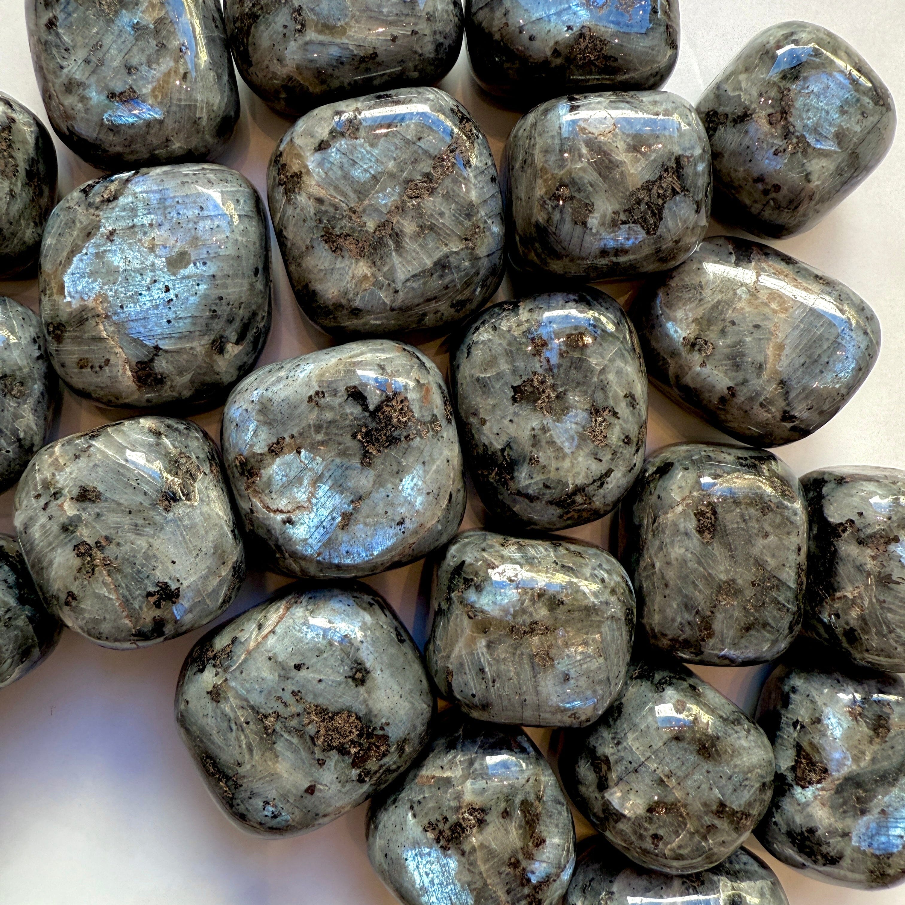 LARVIKITE TUMBLE STONE – The Crystal Avenues