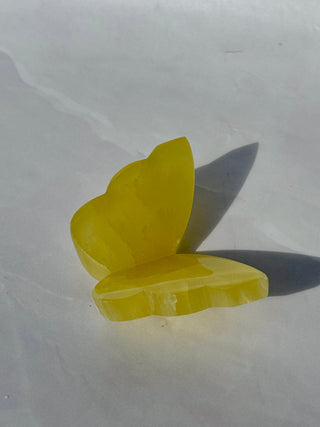 LEMON CALCITE BUTTERFLY (2) The Crystal Avenues 