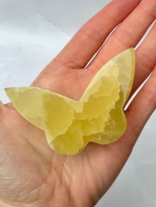 LEMON CALCITE BUTTERFLY (2) The Crystal Avenues 