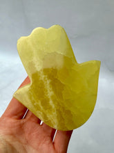 Load image into Gallery viewer, LEMON CALCITE HAMSA (1) Palmstone The Crystal Avenues 
