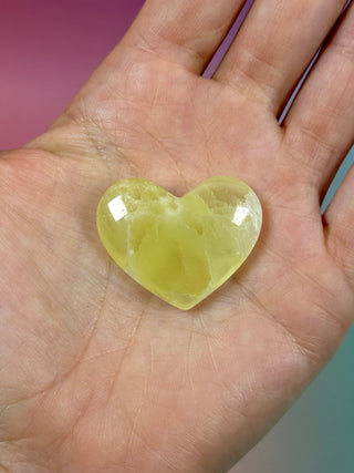 LEMON CALCITE HEART (1) Heart The Crystal Avenues 