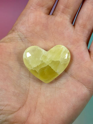 LEMON CALCITE HEART (1) Heart The Crystal Avenues 