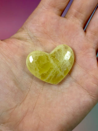 LEMON CALCITE HEART (2) Heart The Crystal Avenues 