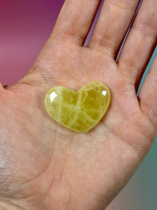 LEMON CALCITE HEART (2) Heart The Crystal Avenues 