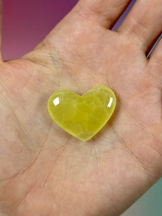 LEMON CALCITE HEART (3) Heart The Crystal Avenues 
