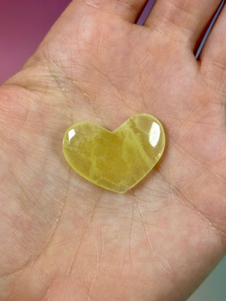 LEMON CALCITE HEART (4) Heart The Crystal Avenues 