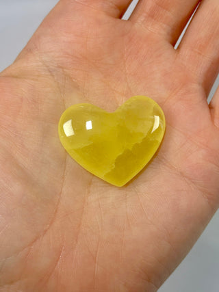 LEMON CALCITE HEART (5) Heart The Crystal Avenues 