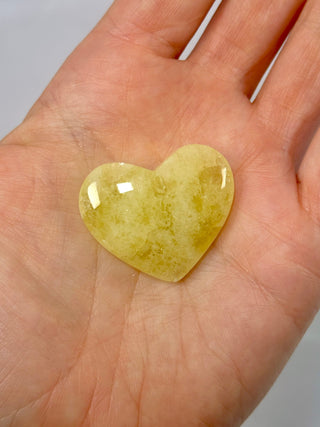 LEMON CALCITE HEART (6) Heart The Crystal Avenues 