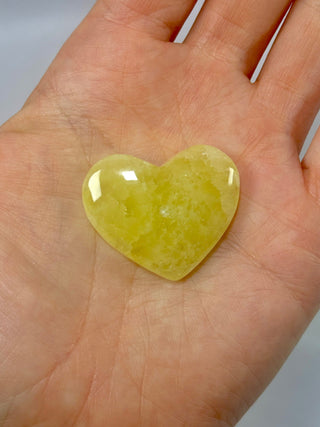 LEMON CALCITE HEART (6) Heart The Crystal Avenues 