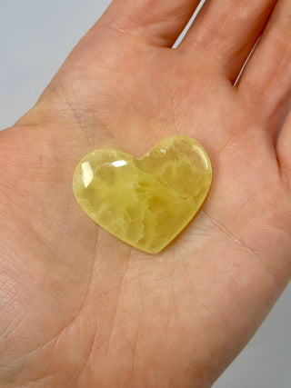 LEMON CALCITE HEART (7) Heart The Crystal Avenues 