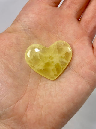 LEMON CALCITE HEART (7) Heart The Crystal Avenues 