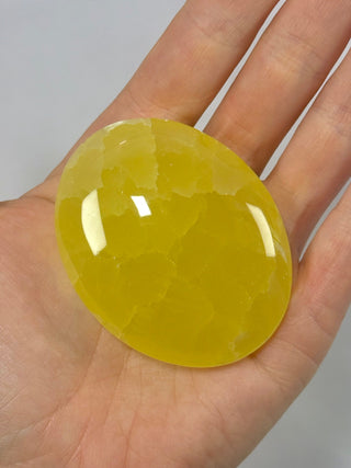 LEMON CALCITE PALM STONE (1) Palmstone The Crystal Avenues 