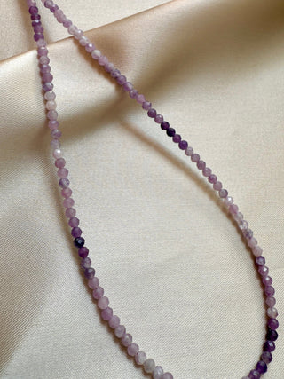 LEPIDOLITE FACET CHOKER NECKLACE Necklace The Crystal Avenues 