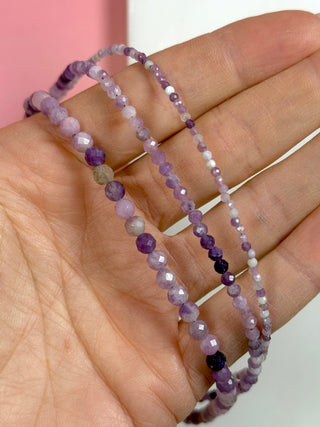 LEPIDOLITE FACET CHOKER NECKLACE Necklace The Crystal Avenues 