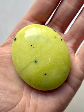 LIME SERPENTINE PALM STONE (2) Palm stone The Crystal Avenues 