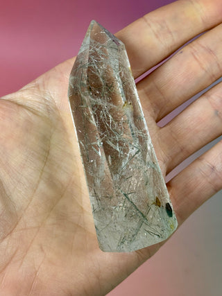 MAGIC TOWER - Black Tourmaline & Actinolite Rutile Quartz (U) Tower The Crystal Avenues 