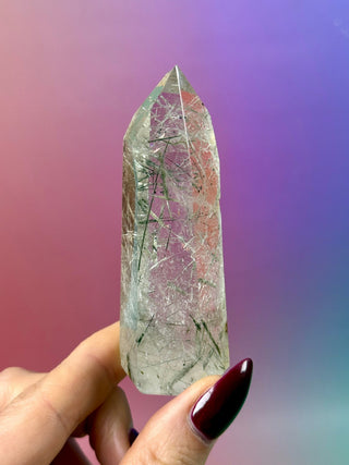 MAGIC TOWER - Black Tourmaline & Actinolite Rutile Quartz (U) Tower The Crystal Avenues 