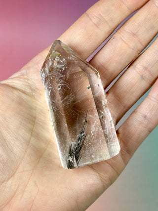 MAGIC TOWER - Black Tourmaline Rutile Quartz (V) Tower The Crystal Avenues 