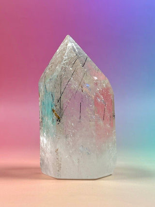 MAGIC TOWER - Black Tourmaline Rutile Quartz w. Epidote (3) The Crystal Avenues 