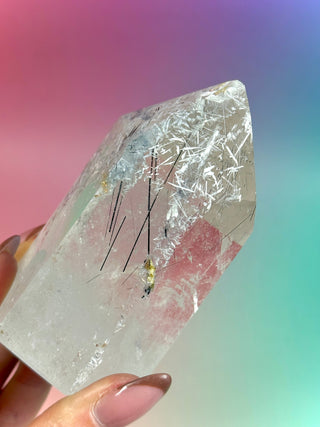 MAGIC TOWER - Black Tourmaline Rutile Quartz w. Epidote (3) The Crystal Avenues 