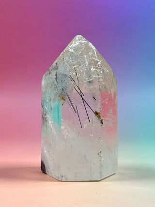 MAGIC TOWER - Black Tourmaline Rutile Quartz w. Epidote (3) The Crystal Avenues 